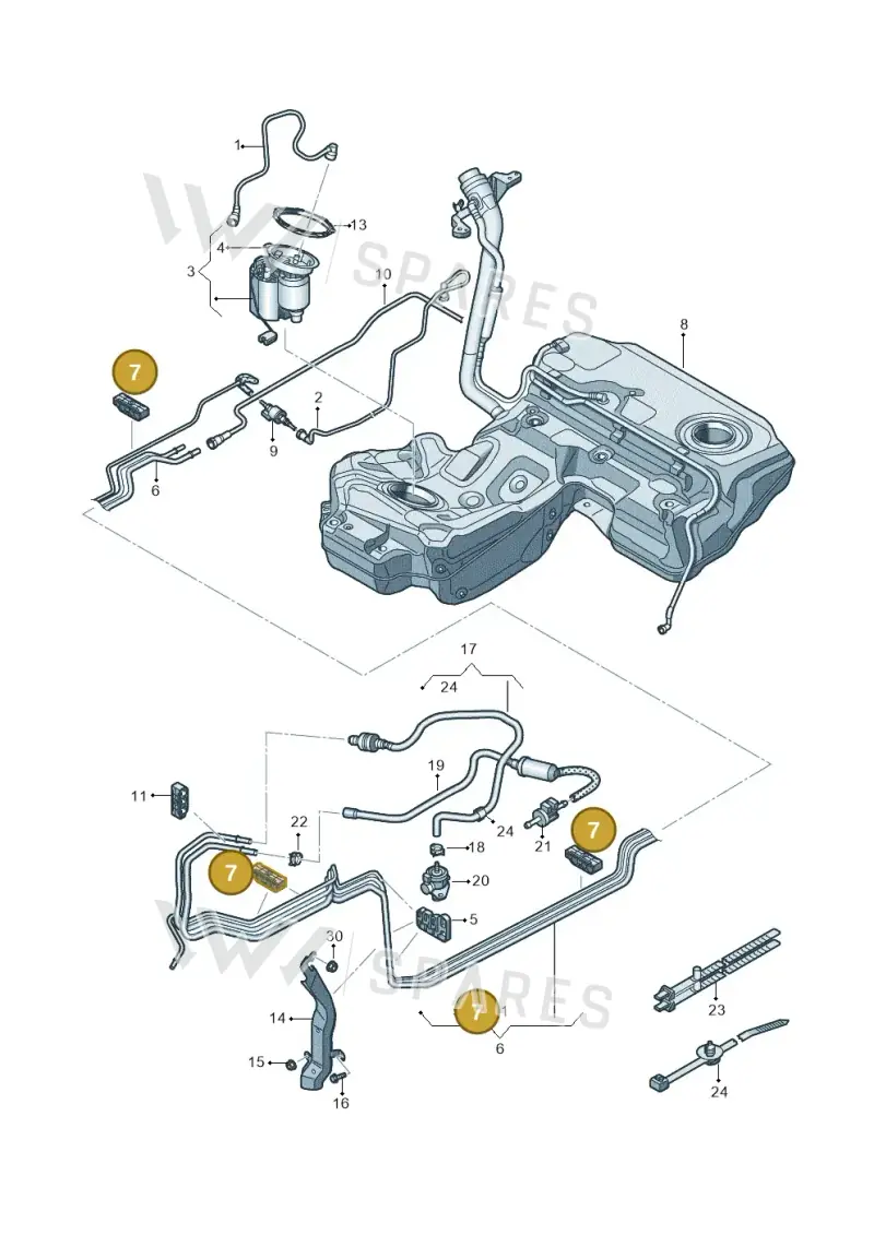 8R0201190E — Audi A6 (2014-2018) diagram 711201450, position 7