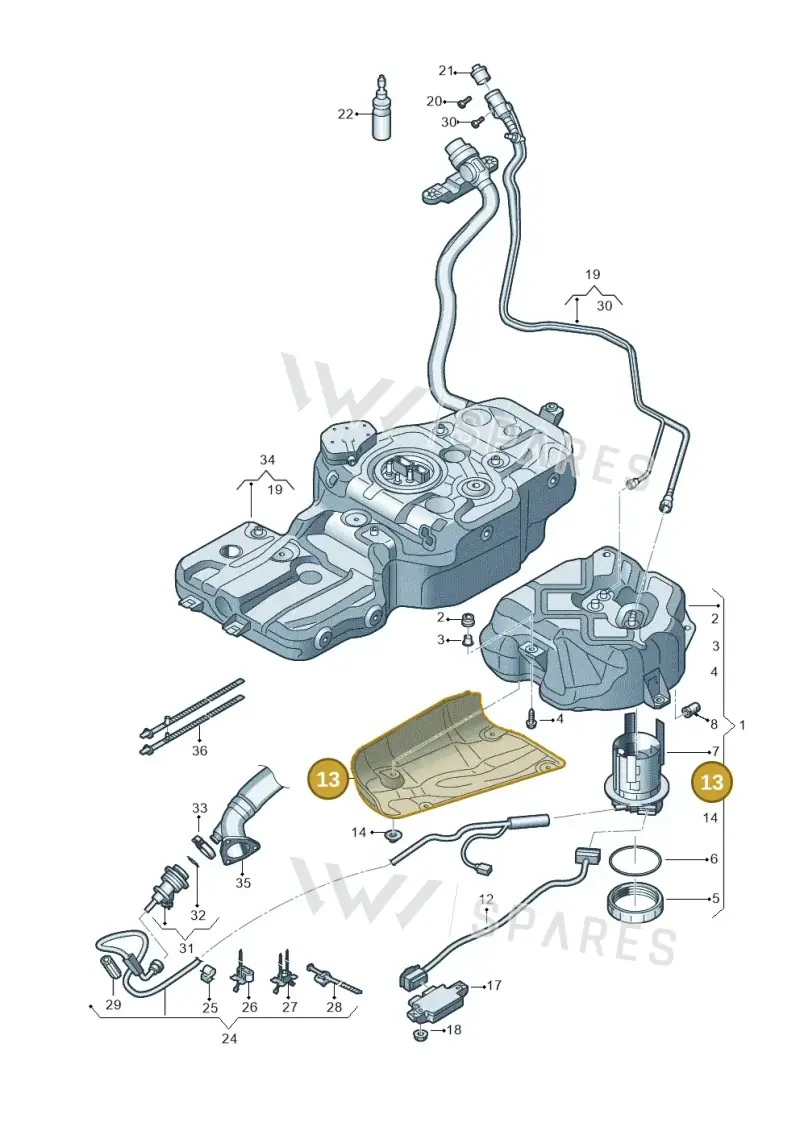 8R0201308C — Audi Q5 qu. 2.0 TDI (2012-2017) diagram 751201150, position 13