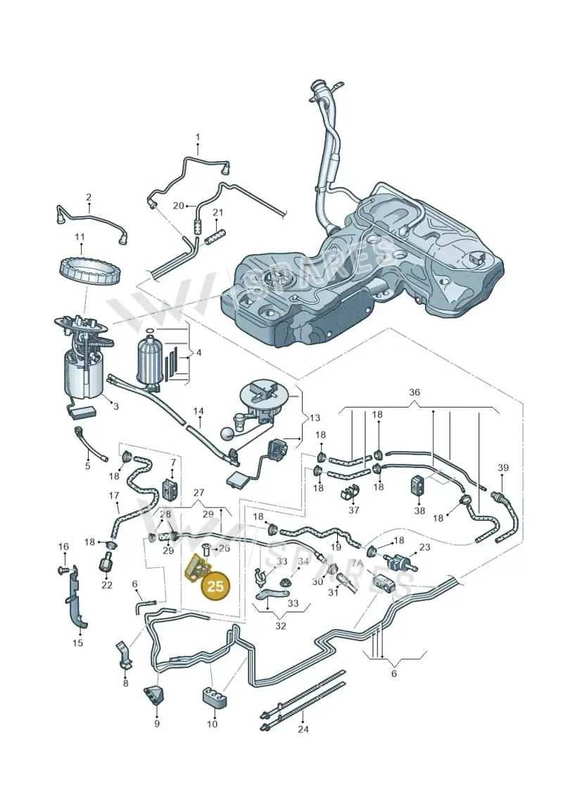 8R0201449B — Audi RS4 Av. qu. 4.2 (2012-2015) diagram 620201400, position 25