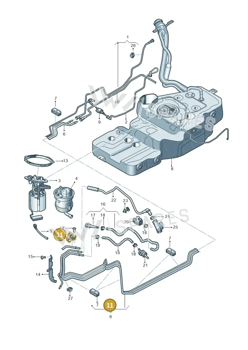 8R0201449B — Audi Q5 qu. 2.0 TDI (2012-2017) diagram 647201300, position 11
