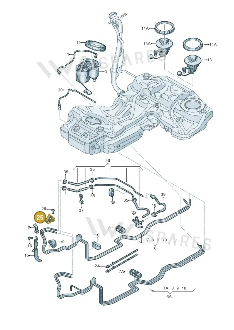 8R0201449B — Audi RS5 Cabrio (2012-2015) diagram 759201420, position 25