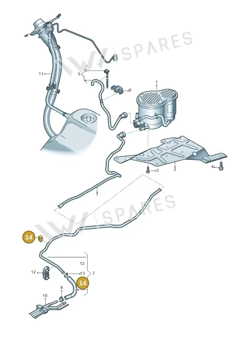8R0201449J — Audi A8 (2017-2025) diagram 838201800, position 14