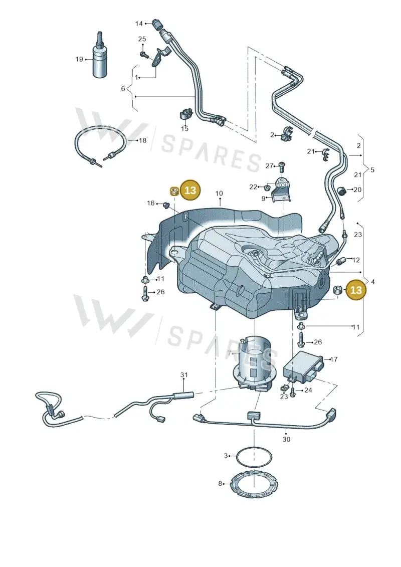 8R0201840 — Audi A7 Sportback (2014-2018) diagram 798201300, position 13