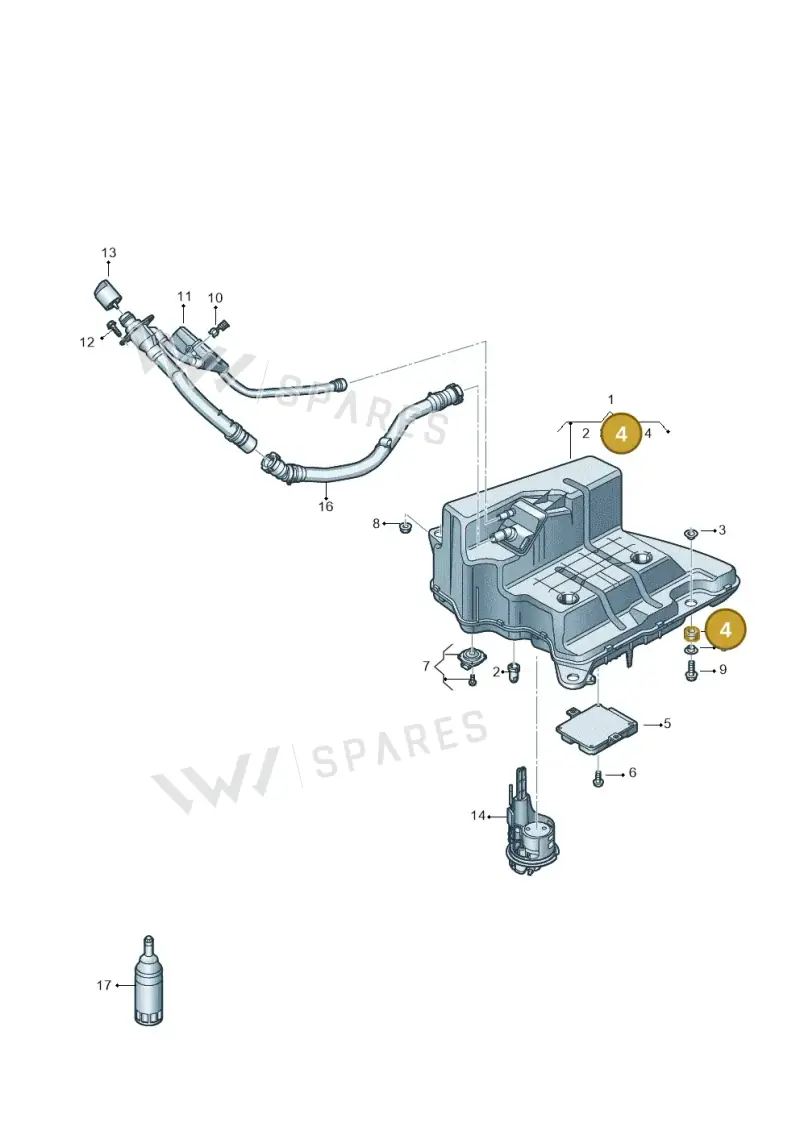 8R0201840 — Audi A5 Cabrio 2.0 (2016-2018) diagram 848201400, position 4