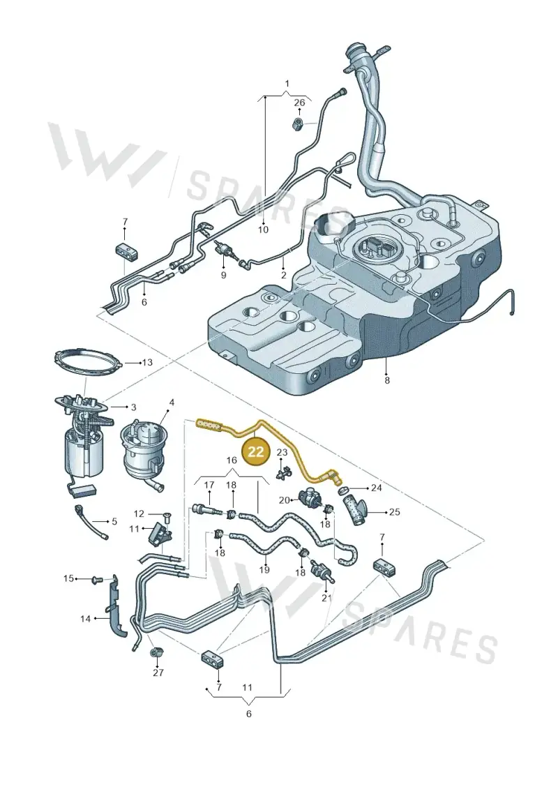 8R0201934B — Audi Q5 (2009-2018) diagram 647201300, position 22