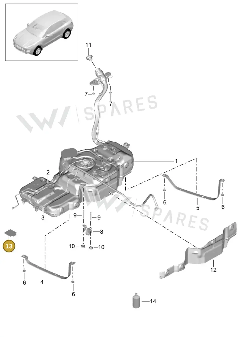 8R0201963A — Porsche Macan (2013-2018) diagram p44201000, position 13