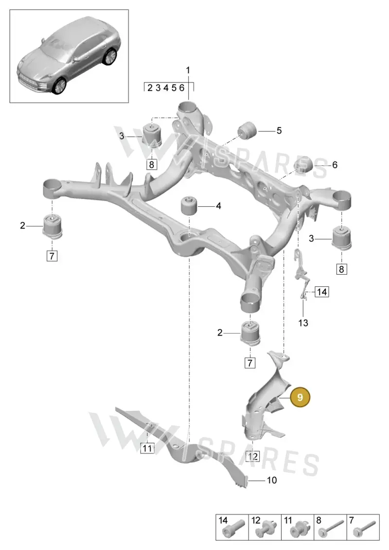 8R0505413A — Porsche Macan (2018-2022) diagram p52501000, position 9