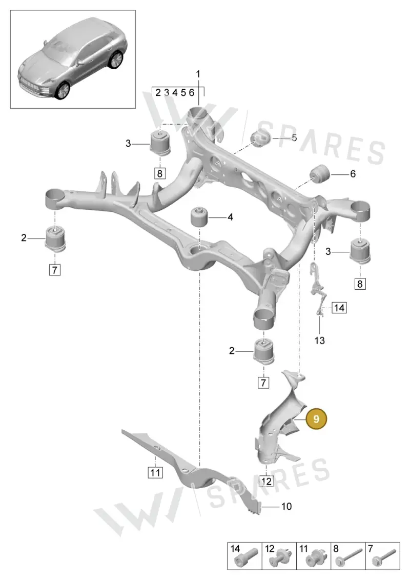 8R0505414A — Porsche Macan (2018-2022) diagram p52501000, position 9