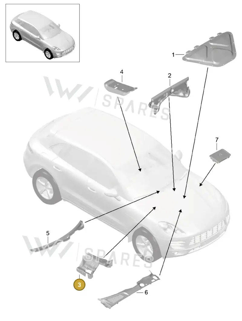 8R0803979M — Porsche Macan (2013-2018) diagram p44807080, position 3