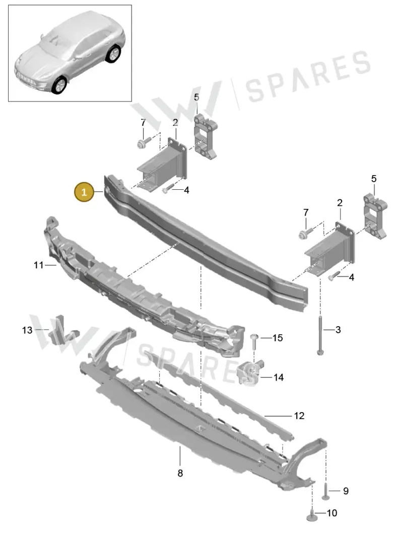 8R0807113D — Porsche Macan (2013-2018) diagram p44802007, position 1
