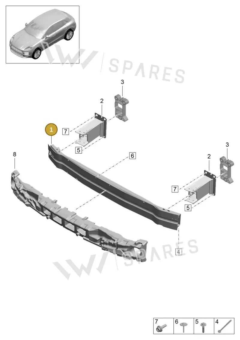 8R0807113D — Porsche Macan (2018-2022) diagram p52000182, position 1