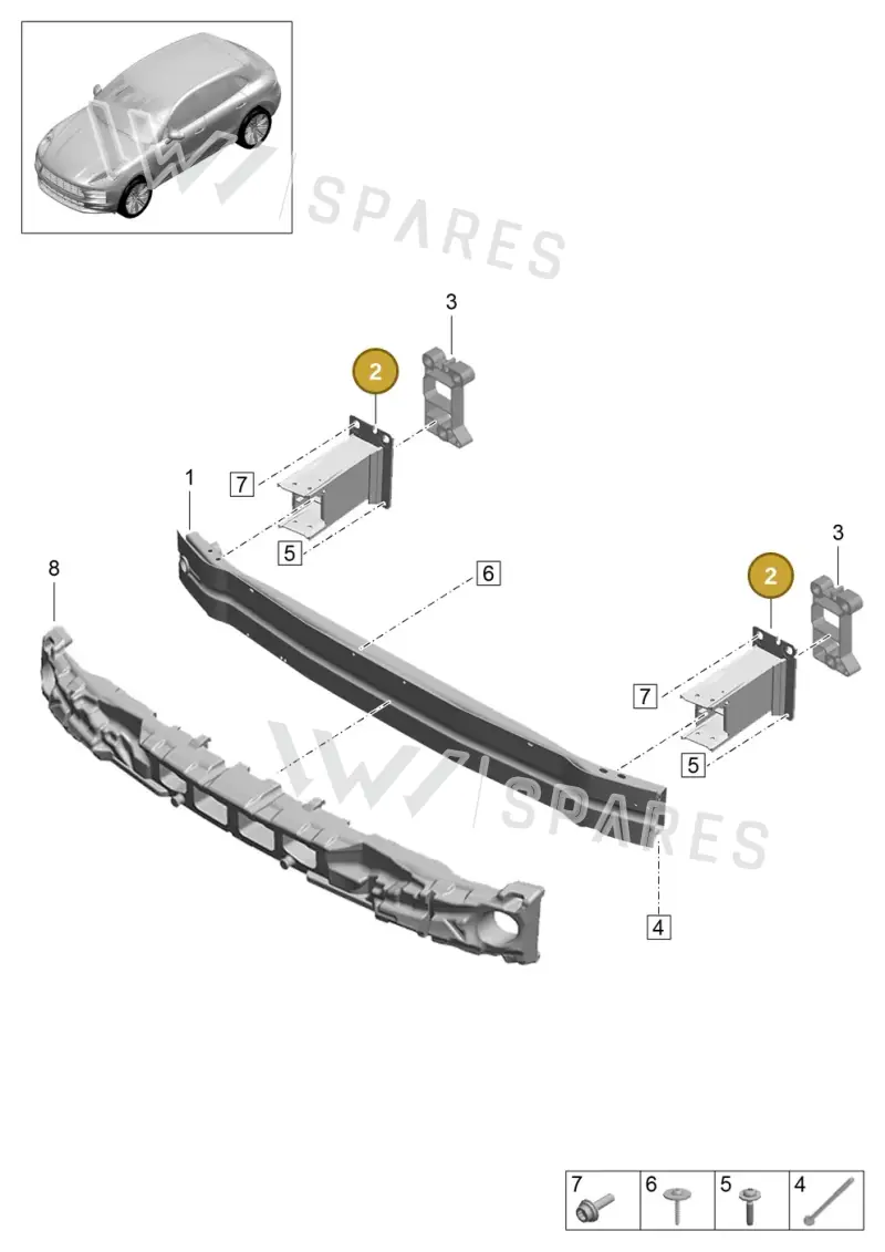 8R0807134D — Porsche Macan (2018-2022) diagram p52000182, position 2