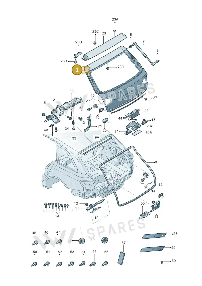 8R0827023C — Audi Q5 (2009-2018) diagram 687827000, position 1