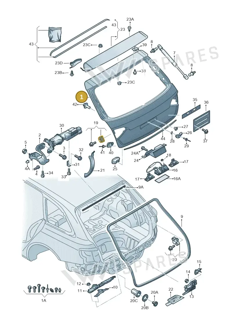 8R0827023C — Audi Q5 qu. 2.0 TDI (2012-2017) diagram 636827100, position 1