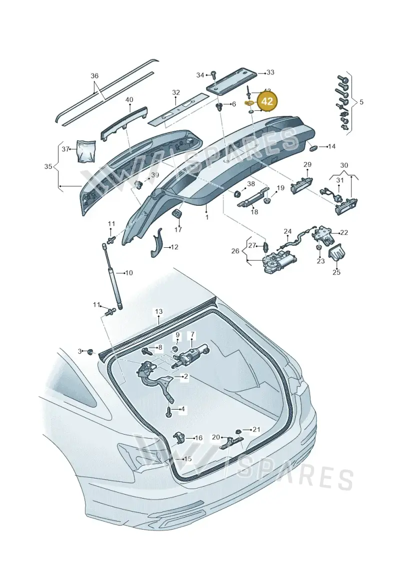 8R0827199 — Audi RS6 Avant (2019-) diagram 537827000, position 42