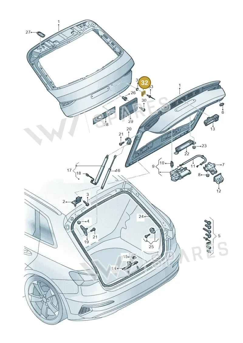 8R0827199 — Audi A3 Sportback (2019-2021) diagram 596827000, position 32