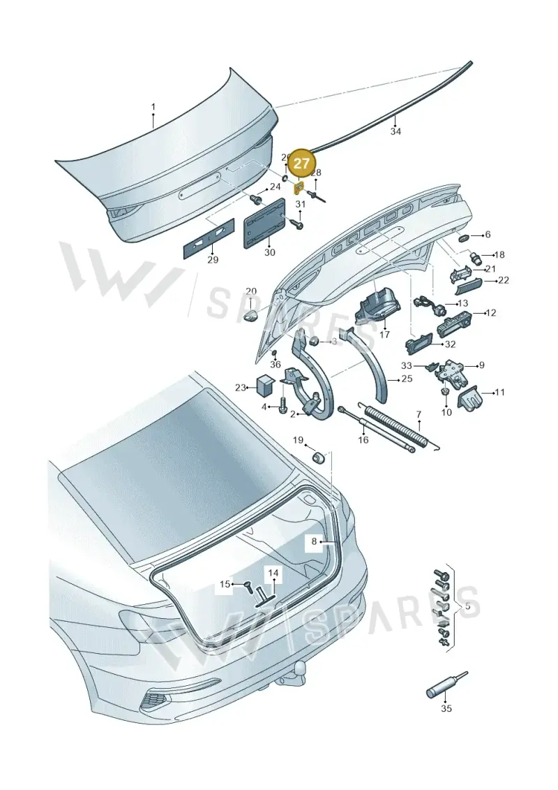 8R0827199 — Audi A3 Sportback (2019-2021) diagram 596827010, position 27