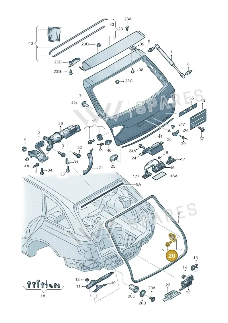 8R0827239B — Audi Q5 qu. 2.0 TDI (2012-2017) diagram 636827100, position 20