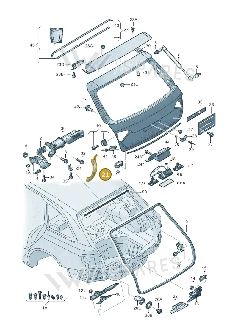 8R082727901C — Audi Q5 qu. 2.0 TDI (2012-2017) diagram 636827100, position 21