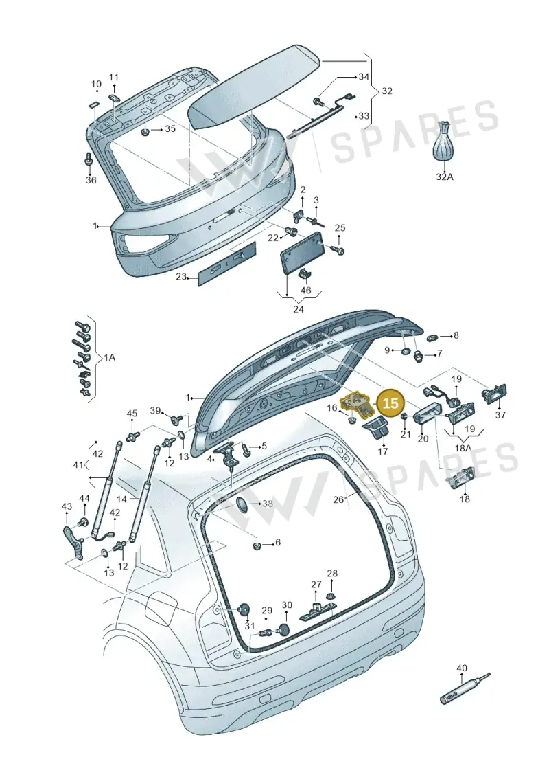 8R0827505A — Audi Q3 1.4 (2016-) diagram 728827000, position 15
