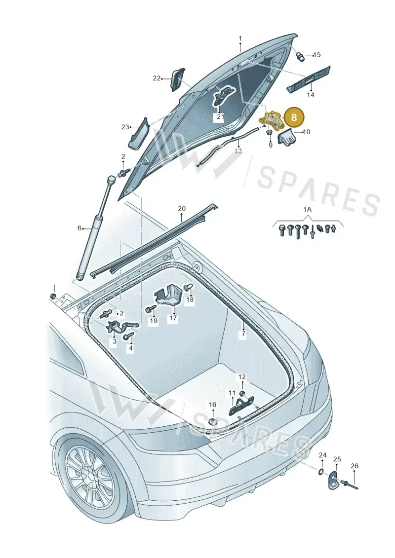 8R0827505A — Audi TTRS Coupe (2016-2023) diagram 850827000, position 8