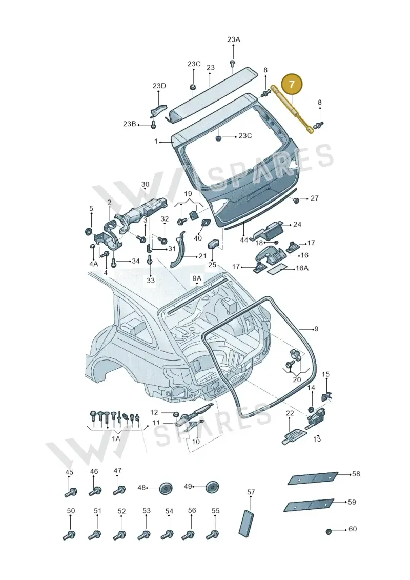 8R0827552A — Audi Q5 (2009-2018) diagram 687827000, position 7