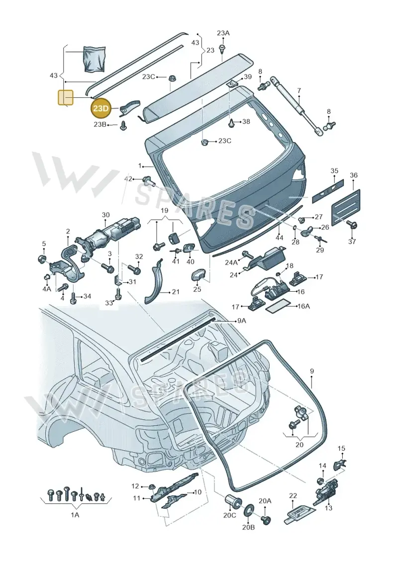 8R082755501C — Audi Q5 qu. 2.0 TDI (2012-2017) diagram 636827100, position 23D