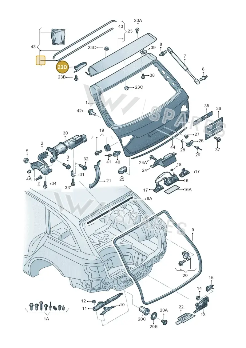8R082755601C — Audi Q5 qu. 2.0 TDI (2012-2017) diagram 636827100, position 23D