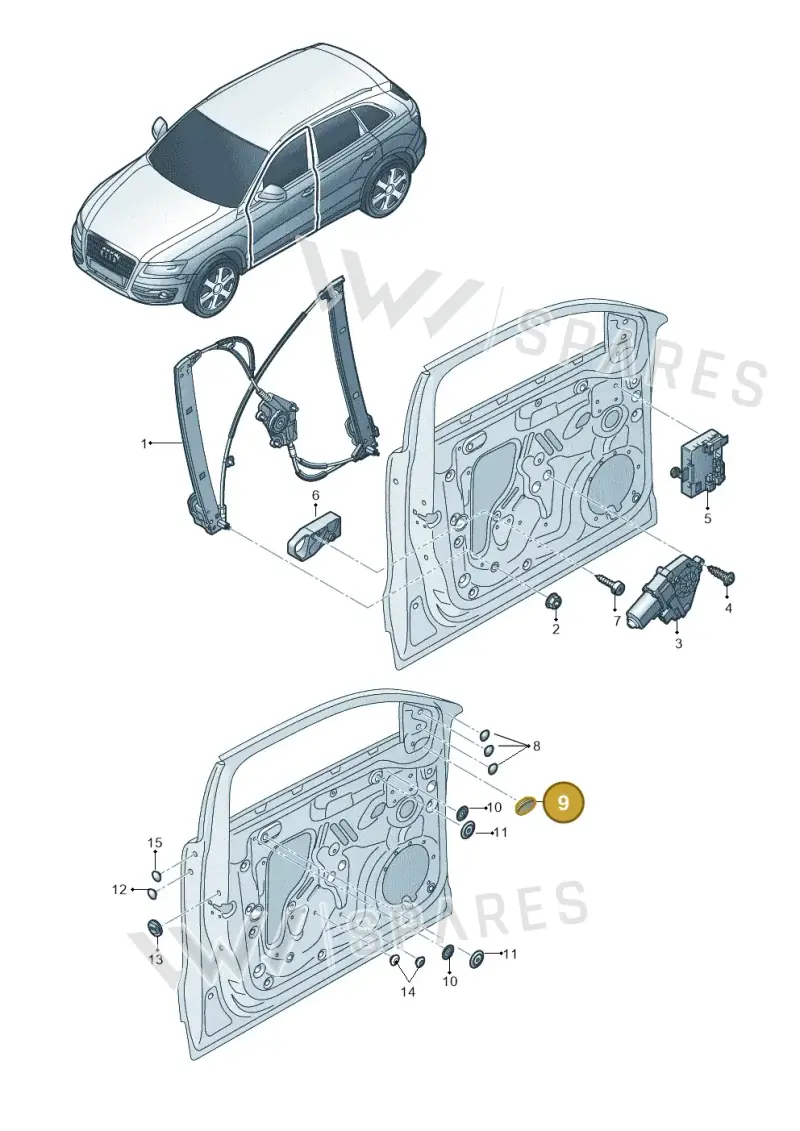 8R0867169 — Audi Q5 qu. 2.0 TDI (2012-2017) diagram 647837600, position 9