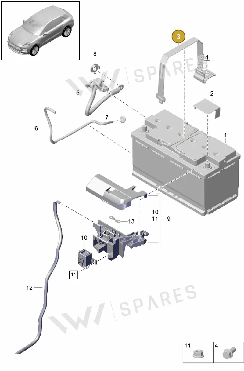 8R0867749A — Porsche Macan (2018-2022) diagram p52000147, position 3