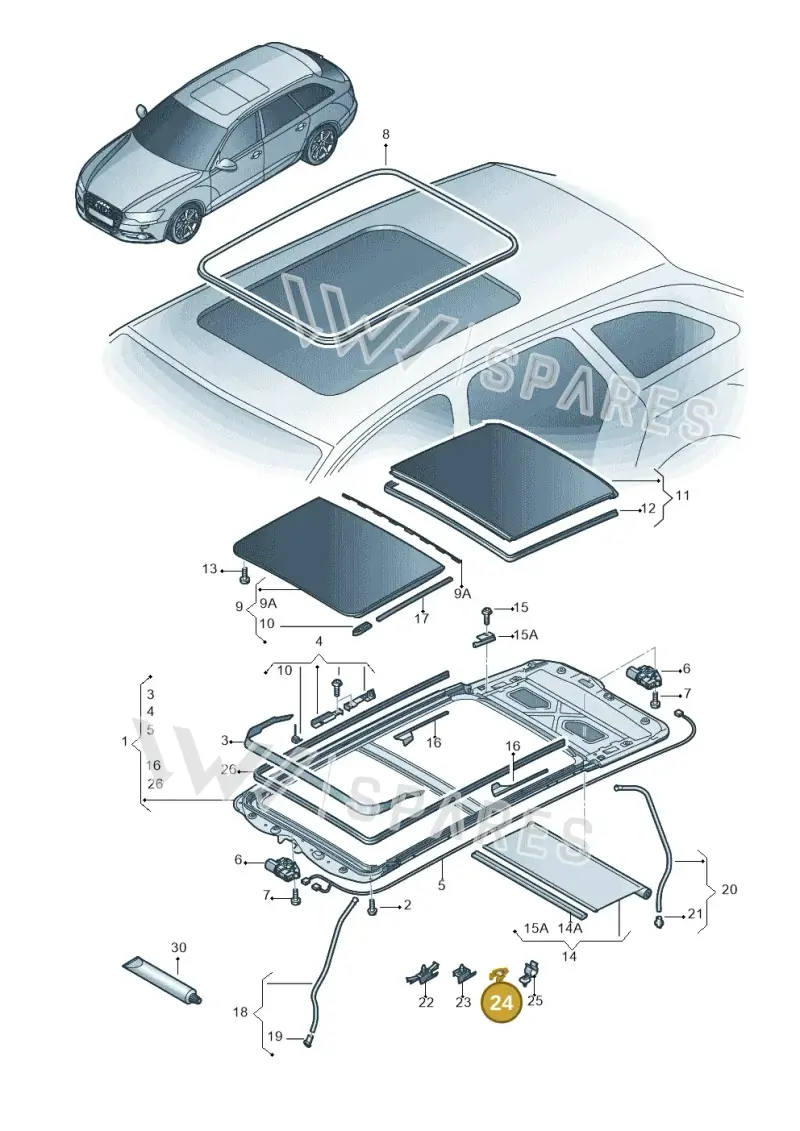 8R0877244 — Audi A6 qu. 3.0 tdi (2014-2018) diagram 717877100, position 24