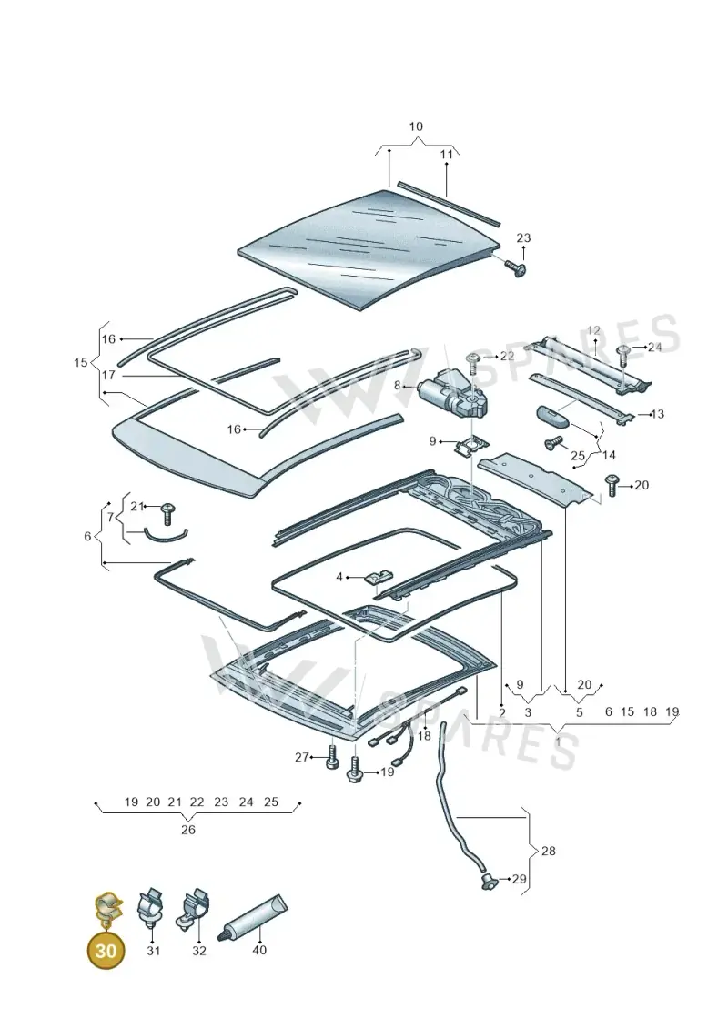8R0877244 — Audi RS3 Limousine (2017-2020) diagram 745877000, position 30