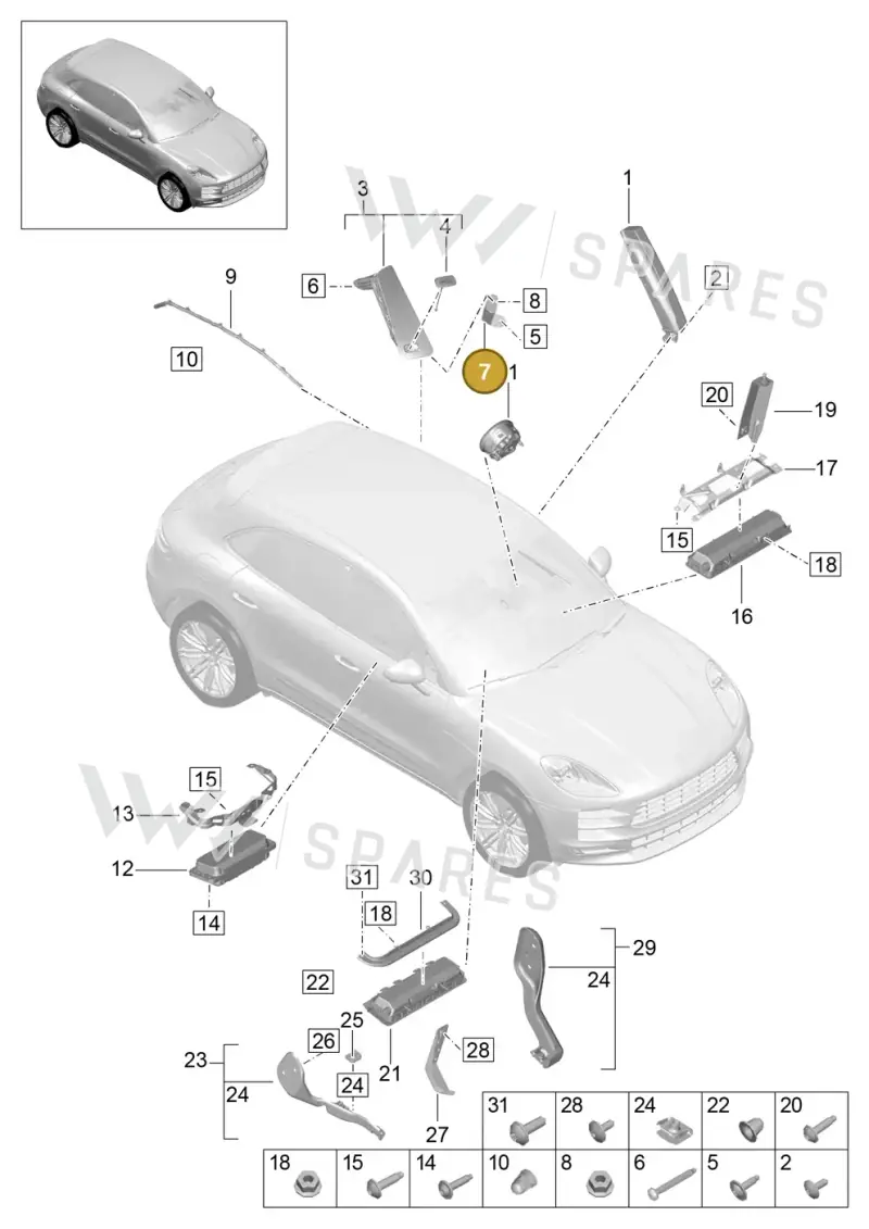 8R0880273A — Porsche Macan (2018-2022) diagram p52000220, position 7