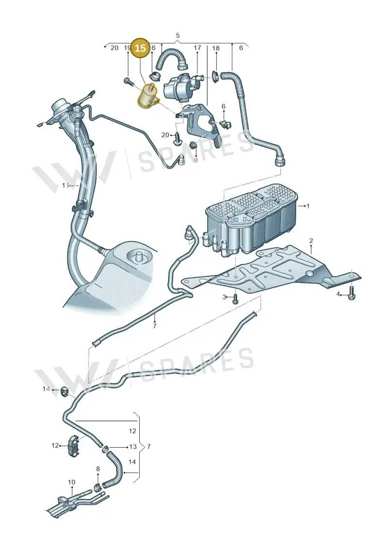 8R0906621J — Audi A8L (2017-2022) diagram 838201085, position 15