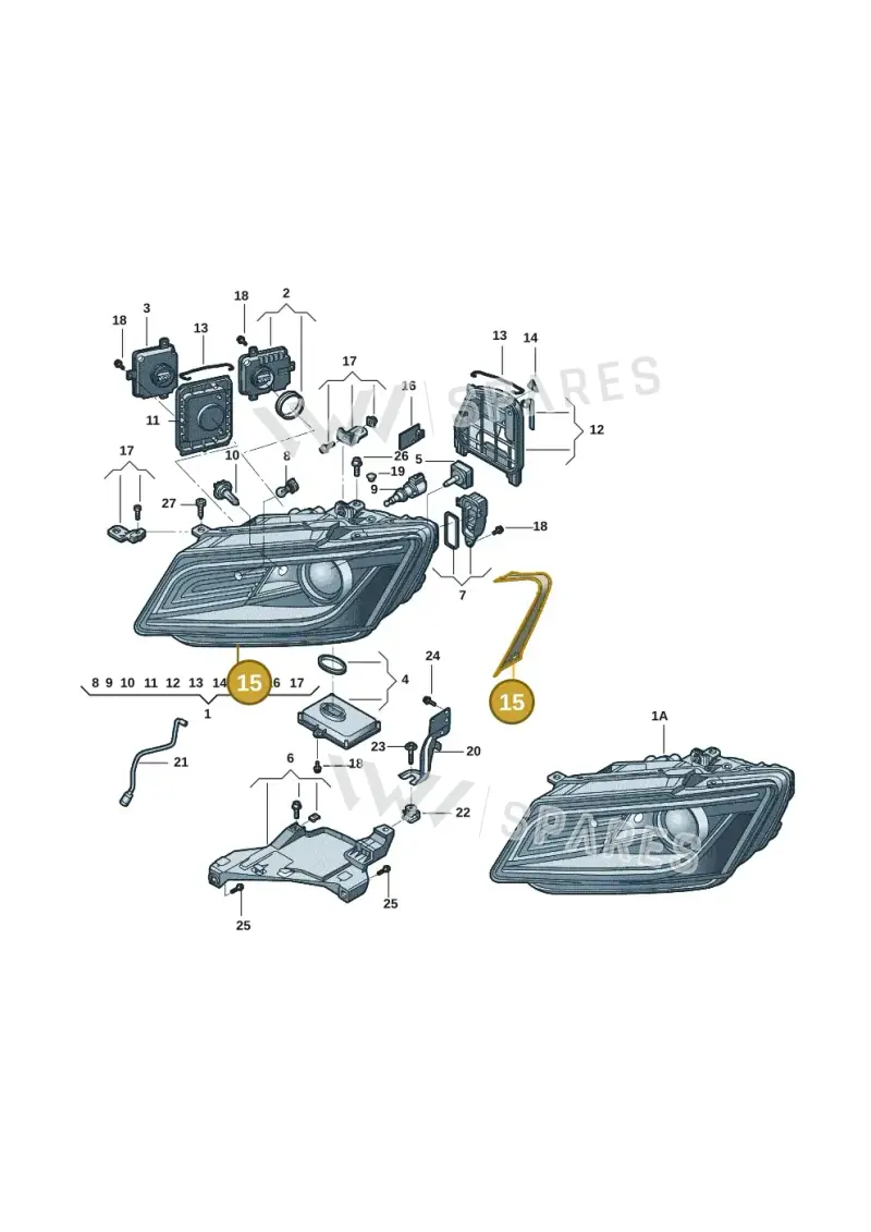 8R0941191A — Audi Q5 qu. 2.0 (2009-2018) diagram 687941006, position 15