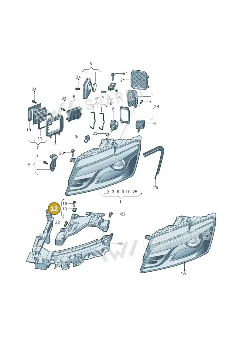 8R0941453 — Audi Q5 (2009-2018) diagram 687941005, position 12