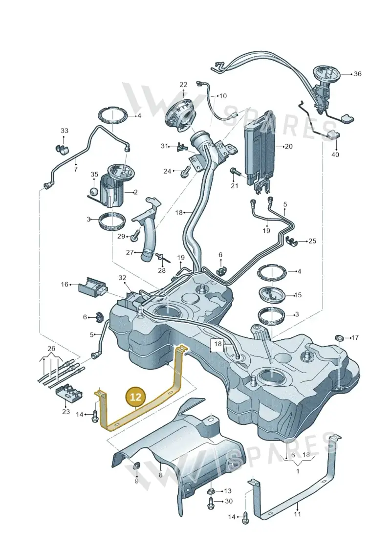 8S0201654 — Audi TTS Coupe 2.0 (2014-2023) diagram 850201200, position 12