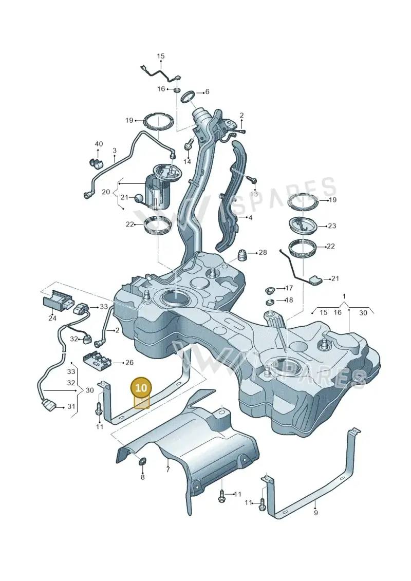 8S0201654 — Audi TTRS Coupe (2016-2023) diagram 898201200, position 10