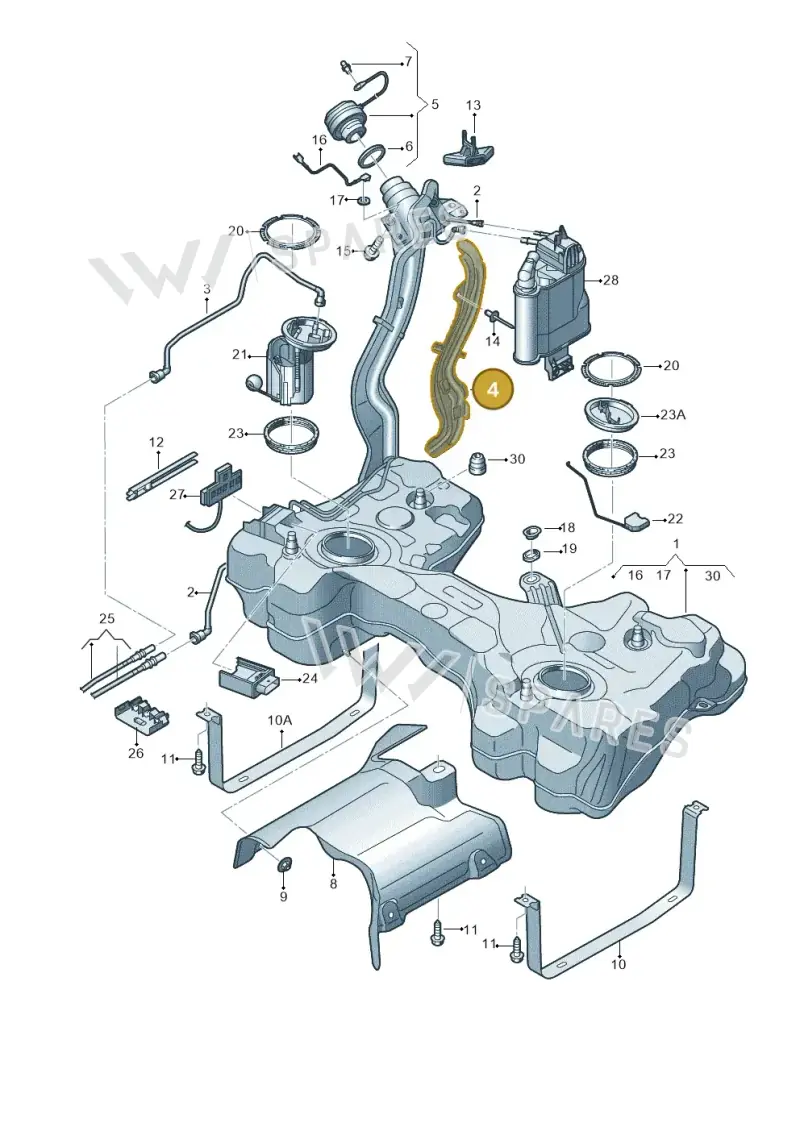 8S0201974A — Audi TTS (2014-2023) diagram 746201470, position 4