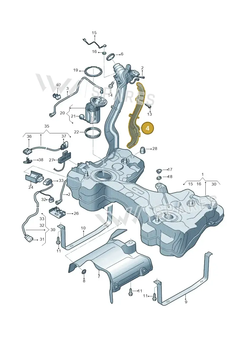 8S0201974A — Audi TT RS (2016-2023) diagram 898201250, position 4