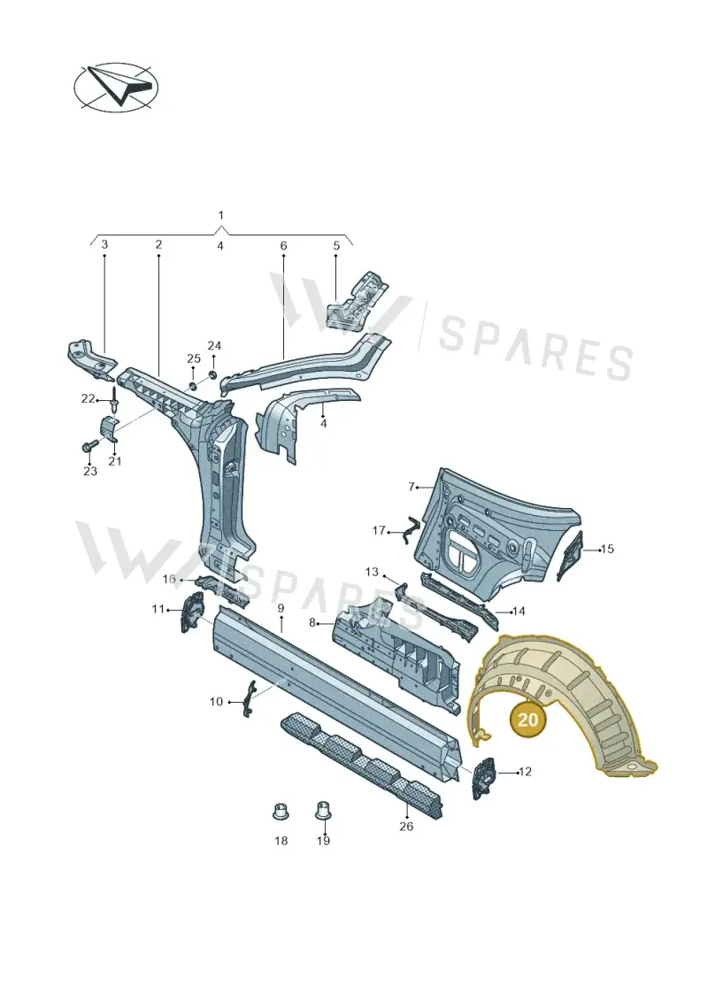 8S0809409A — Audi TT RS (2016-2023) diagram 850809100, position 20