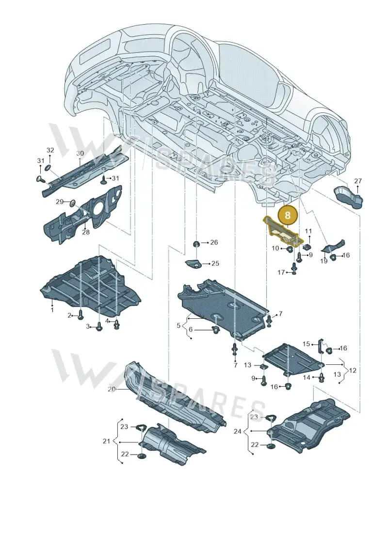 8S0825213A — Audi TT RS (2016-2023) diagram 898825000, position 8