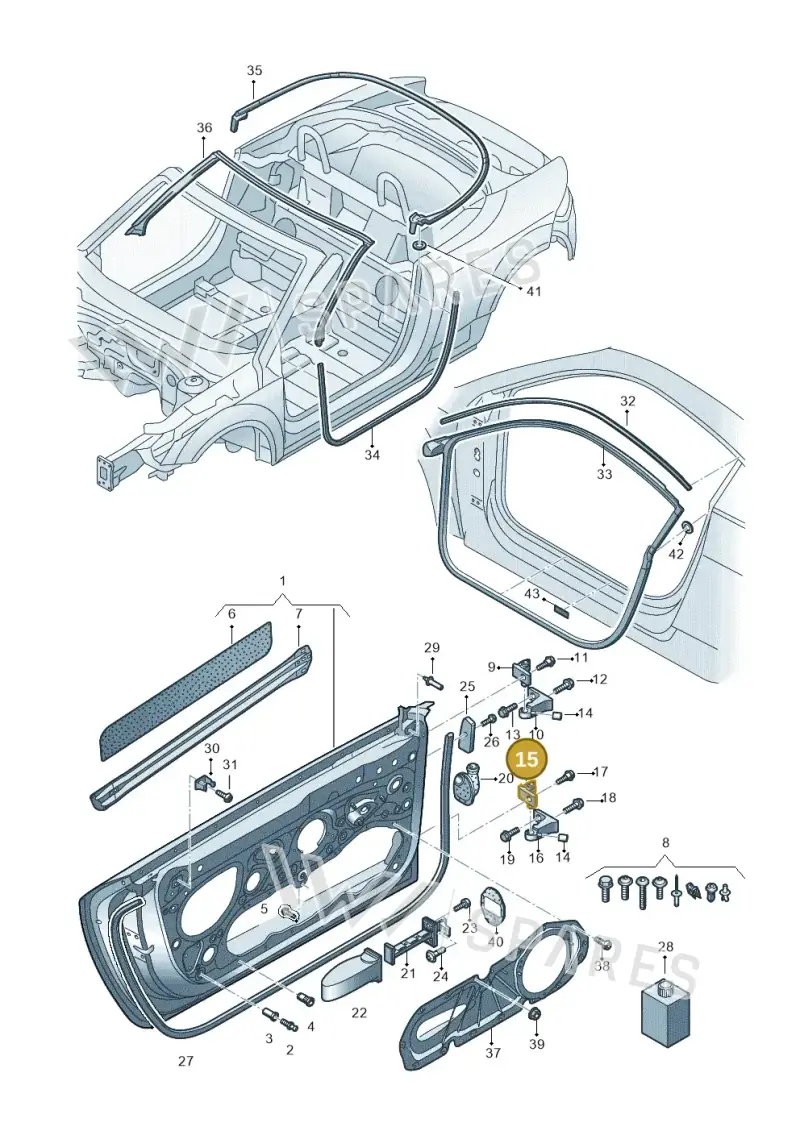 8S0833405A — Audi TTRS Coupe (2016-2023) diagram 850831100, position 15