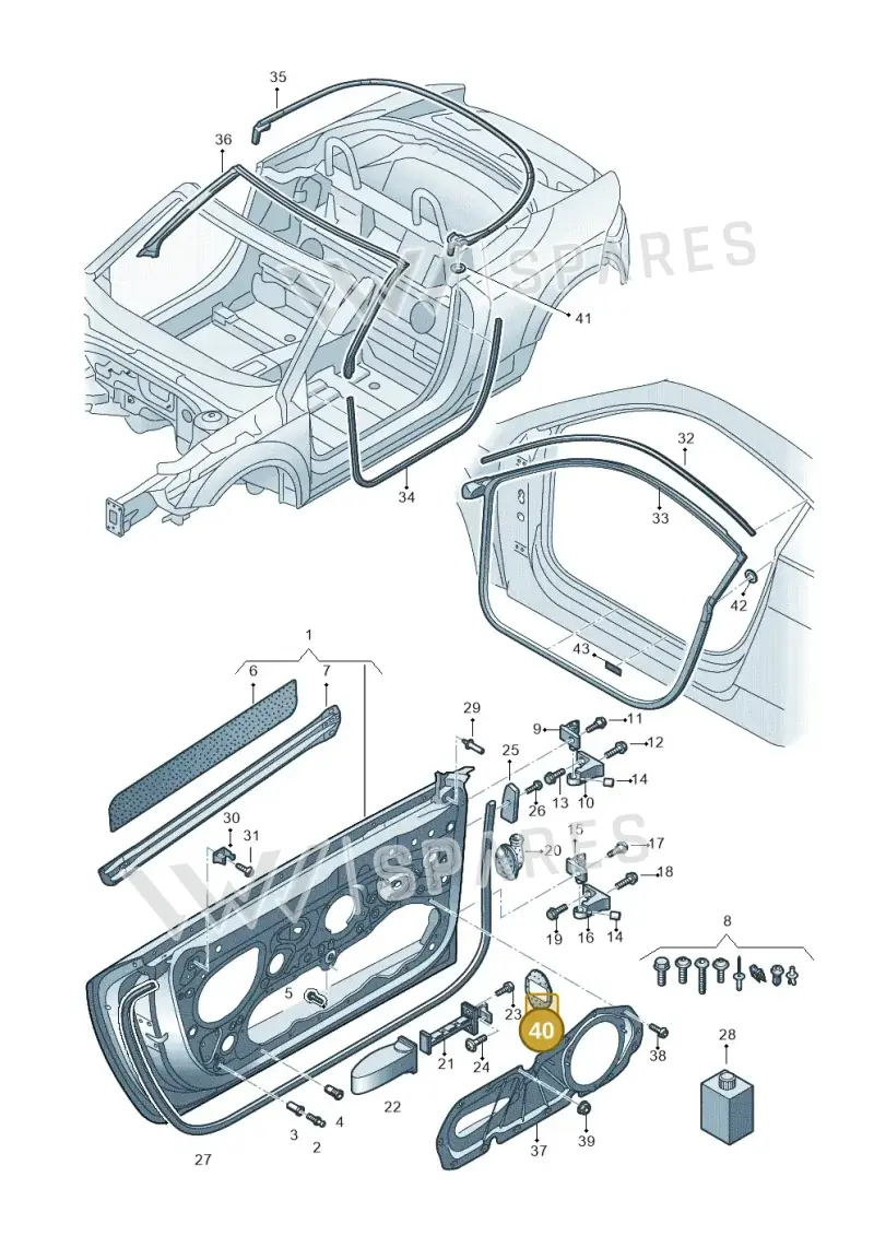 8S0837923 — Audi TT RS (2016-2023) diagram 850831100, position 40