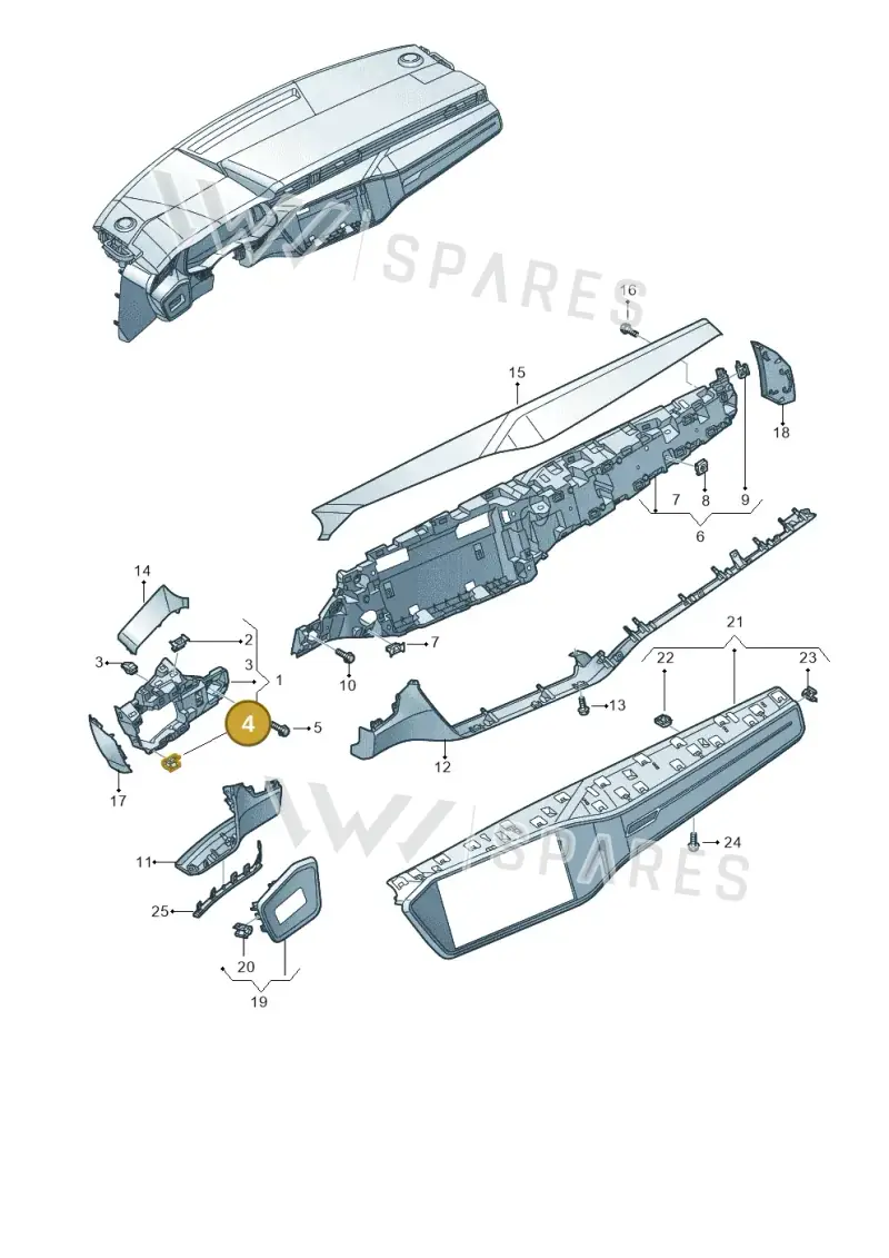 8S0853107 — Audi RS6 Avant (2019-) diagram 435857170, position 4