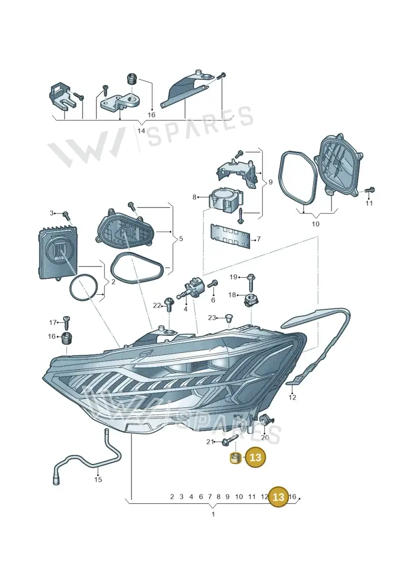 8S0941749 — Audi A7 Sportback (2018-2025) diagram 435941050, position 13