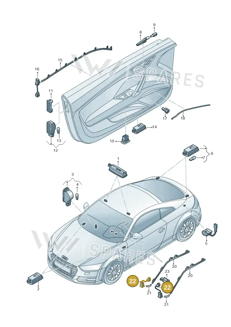 8S0947355 — Audi TT RS (2016-2023) diagram 850947100, position 22