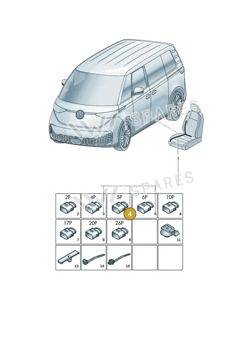 8S0972705 — Volkswagen ID. Buzz (2022-2025) diagram 15a972250, position 4