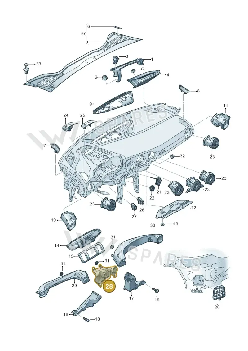 8S1819409 — Audi TT RS (2016-2023) diagram 850819300, position 28
