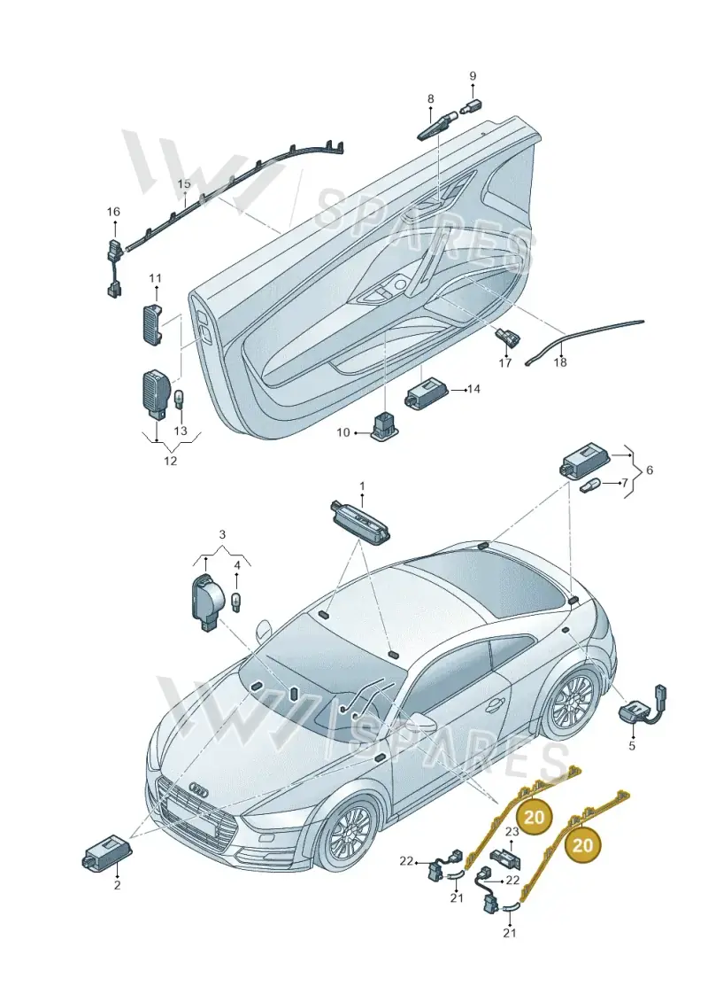 8S1947169 — Audi TT RS (2016-2023) diagram 850947100, position 20